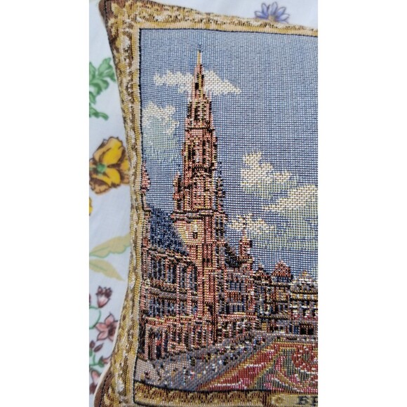 Vintage Gobelins art Brussel Pillow - Picture 7 of 10